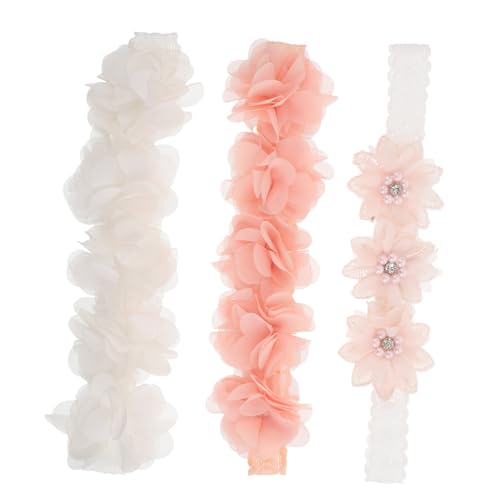 minkissy 3 Stück Handgemachte Blumen Haarbänder für Mädchen Weiche Kopfbedeckungen für Neugeborene und Kleinkinder für minkissy 3 Stück Handgemachte Blumen Haarbänder für Mädchen Weiche Kopfbedeckungen für Neugeborene und Kleinkinder für von minkissy