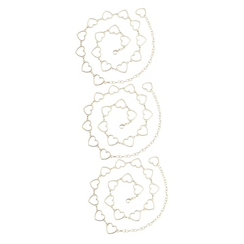 minkissy 3 Stück Kette für Herzförmiger Dekorationsgürtel Metall für Damen für Strandbekleidung Bikinis Partykleider von minkissy
