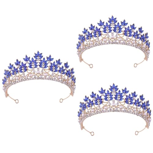 minkissy 3 Stück Kristall Braut Tiara Verzierte Stirnbänder Für Frauen Barocke Königliche Hochzeit Braut Tiara Brautkrone Haarschmuck Für Frauen Braut Mädchen Strass von minkissy