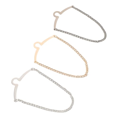 minkissy 3 Stück Kupfer Krawattenketten mit Clip Stilvolle Kragen Pins Passend für Herrenanzüge Stilvolle Krawattenzubehör für Business Hochzeit und Formelle Anlässe von minkissy