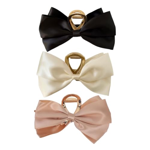 minkissy 3 Stück Langlebige Haarklammern mit Schleifen design Leichte Haarklammern für Dünnes Dickes und Lockiges Haar Praktische und Modische Haarclips für Damen Einfach zu Bedienen von minkissy