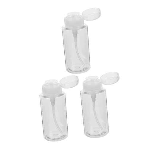 minkissy 3stücke Teiliges Push-down Pumpflaschen Für Nagellackentferner Transparente Pet-flaschen Mit Rundkopf-pumpe Für Make-up Entferner Und Alkoholfreie Tragbar Für Und Zuhause von minkissy