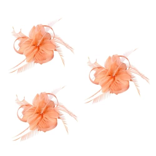 3 Stk Elegante Haarspangen Nudefarbener Clutch-fascinator Tea-party-hüte Seitenclips Fascinator-clip Fascinator-stirnband Haarspange Brosche Weiß Hochzeit Damen von minkissy