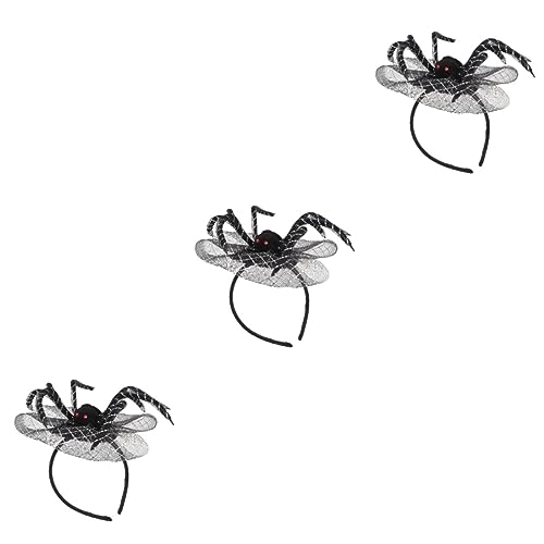 minkissy 3 Stk Stirnbänder Für Damen Schwarz Halloween-krone Halloween-stirnband Für Kinder Halloween-haar-accessoire Schwarzer Spinnenkopfschmuck Teufel Stirnband Frau Unheimlich Cosplay von minkissy