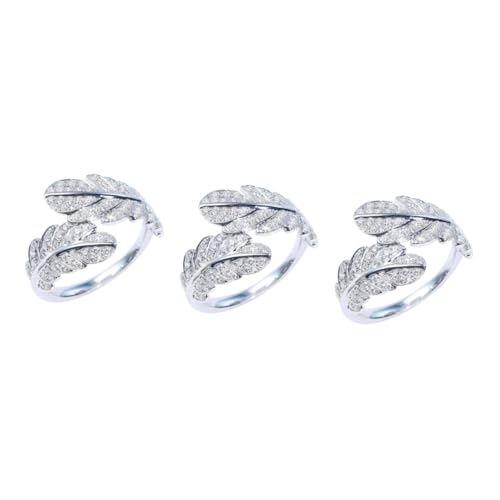 minkissy 3 Stück Offener Ring Damen Verstellbarer Ring Eleganter Fingerschmuck für Frauen Partys Besondere Anlässe Zierlicher Schmuck für Teenager Frauen von minkissy