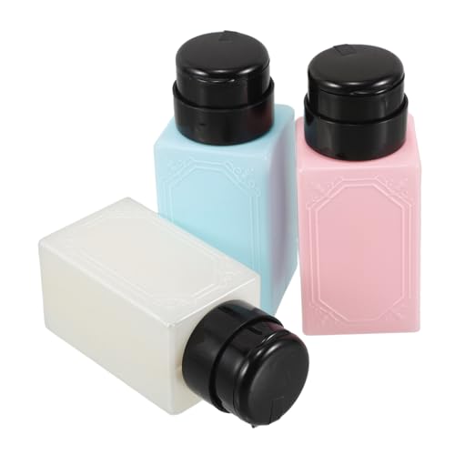 minkissy 3 Stück Push Down Pumpspenderflasche Leere Flüssigkeitspumpenflaschen Make Up Entferner Flaschen Nagellackentferner Spender Für Nagellack Make Up Entferner 220 Ml von minkissy