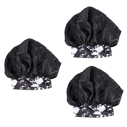 minkissy 3st Duschhaube Aus Satin Nachtmütze Für Mädchen Frauen Mütze Schlaf Kopf Wickel Große Nachtmütze Duschkopf Abdeckung Kopftuch Gegen Haarausfall Böhmen Schal Fräulein Polyester von minkissy