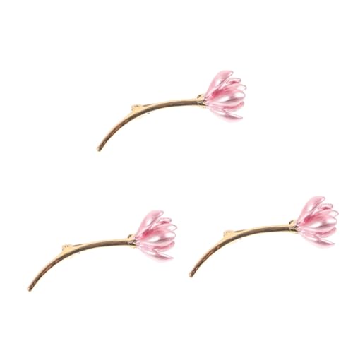 minkissy 3 Stück Seerosenbrosche Blumen- Broschen für Frauen Broschen für Damen im Vintage-Stil Metallbrosche Stift Anstecknadel für Rucksäcke Tulpenblüten-Brosche Zinklegierung Rosa von minkissy