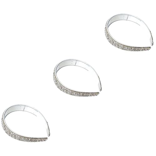 3 Stk Stirnband Modische Stirnbänder Für Damen Kristall-bling-stirnbänder Funkelndes Haarband Mit Perlen Haargummis Für Frauen Persönlichkeit Liner Urlaub Hochwertige Strass Steine von minkissy