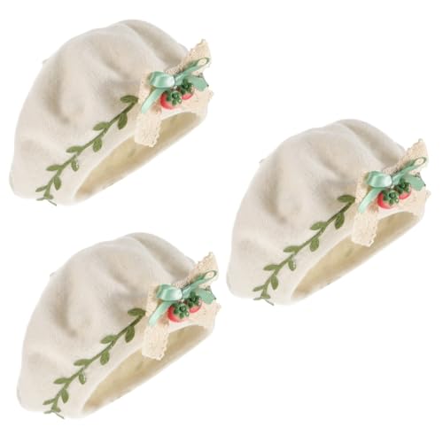 minkissy 3 Stück Stylische Erdbeer Baskenmütze für Damen Leicht Süßes Design für Modebewusste Angenehm zu Besondere Anlässe Freizeit von minkissy