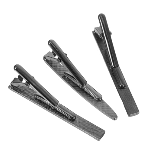 minkissy 3 Stück Teiliges Business Klammern für Herren Schwarze Gravierte Kupfer Krawattenclips Modische Anzug Accessoires für Hochzeit Büro Party und Formelle Anlässe von minkissy