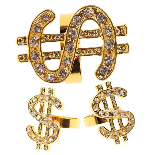 minkissy 3 Stück Teiliges Einzigartiger Legierungs Finger Ring für Damen Ring für Besondere Anlässe Geeignet als Party Dekoration für Kreative Auftritte von minkissy