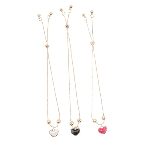 minkissy 3stücke Herz Charm Armband Damen Handgelenk Kette Schmuck Einfach Stilvoll Verstellbar Für Frauen Mädchen von minkissy