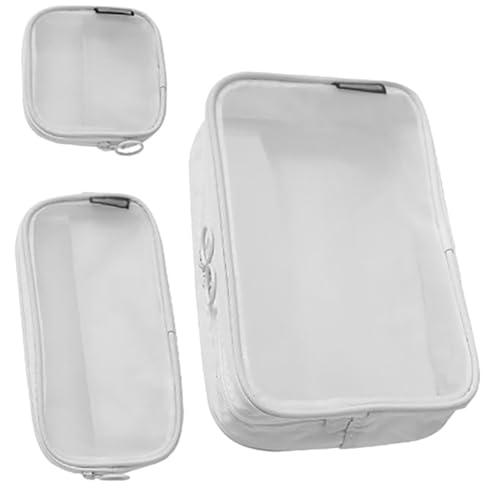 minkissy 3 Stück Teiliges Kosmetikbeutel Mesh Design Atmungsaktiv Vielseitig für Reise Essentials Make Up Aufbewahrung Kompakt Tragbar für Damen und Reisen von minkissy