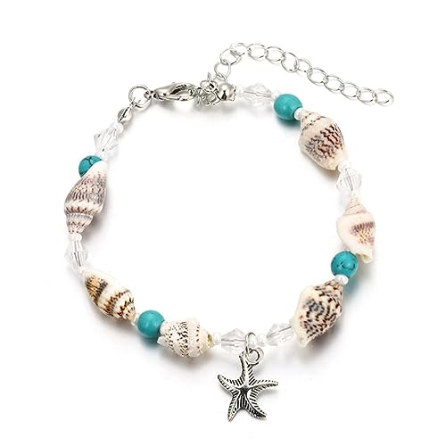 minkissy 3stücke Schmuck Armband Für Frauen Hawaii Muschelarmband Handgelenk Kette Stilvolles Fußkettchen Decor Damen Mädchen Schmuck von minkissy