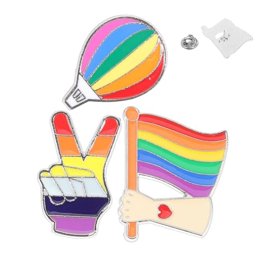 minkissy 3 Stück Teiliges Regenbogen Broschen Anstecker Metall Unisex Kleidungsaccessoire für Besondere Anlässe für Jacken Taschen Schals Langlebiges Design Hochwertigem Legierungsmaterial von minkissy