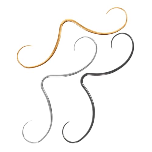 minkissy 3 Stück Teiliges Schnurrbart Septum Piercing aus Edelstahl Kleine Nasenringe in Silber Schwarz Gold Glatte Oberfläche Einzigartiger Nasenschmuck für Damen und Herren Vielseitig von minkissy