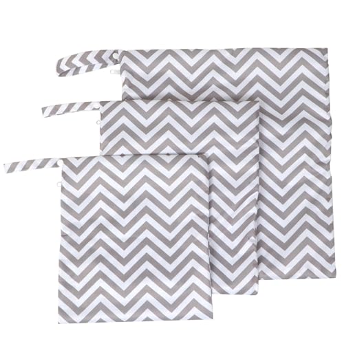 minkissy 3 Stück Teiliges Wasserdichtes Windel aufbewahrungsset mit Griff Wiederverwendbare Wet Dry Bags aus Atmungsaktivem TPU Geräumig und Vielseitig für Wickeltasche im Kindergarten von minkissy