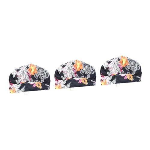 minkissy 3 Stück Turbinen für Damen Seide Schlafhaube Damen Bandana Kopfbedeckung Langhaar Schlauchhut Duschhaube Bedruckter Hut Arbeitshut Backen Duschhaube Haar Kappe Schal Miss Shower Cover von minkissy