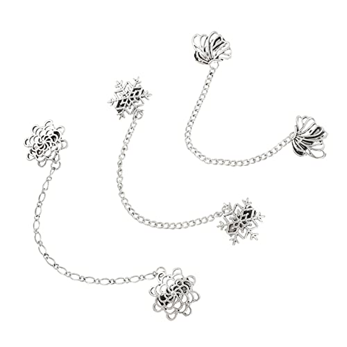 minkissy 3 Stück Vintage Ansteckbroschen und Hemdkragenketten Legierung Mehrzweck Kragendekoration für Anzüge Hemden Pullover Taschen und Mäntel Stilvoll und von minkissy