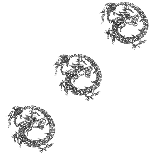 minkissy 3 Stück Vintage Chinesischer Drachen Anstecker Robuster Anstecknadel für Kleidung Extravaganter Brosche für Männer für Anlässe Wie Weihnachten Geburtstage Hochzeiten von minkissy
