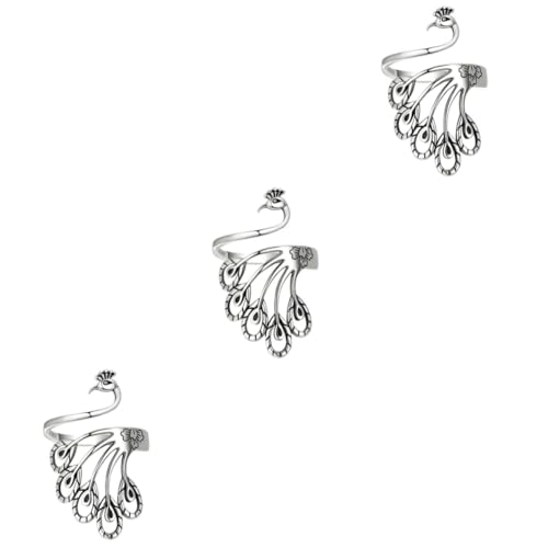 minkissy 3 Stück Vintage Peacock Ring für Damen Verstellbarer Finger Ring Einzigartiges Ethnisches Design für Strickprojekte Stilvolles Retro Leicht an Auszuziehen von minkissy