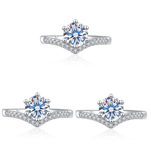 minkissy 3 Stück Zirkonia Ring für Frauen Eleganter Verlobungsring Moissanite Hochzeitsschmuck Besondere Anlässe Wie Hochzeit von minkissy