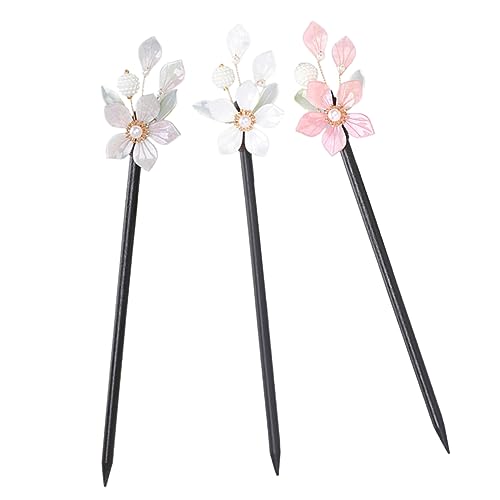minkissy 3stücke Holzhaarstäbchen Chinesischer Haarstab Dekoratives Haarstäbchen Für Frauen Haarstäbchen Aus Holz Für Langes Haar Haaraccessoires Für Dutt von minkissy