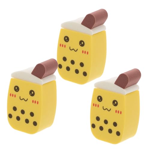 minkissy 3 Stücke Milchtee-Tassen-Puff Kissen Foundation Puff Body Pulver Puff Puderquaste Körper kleine Puderquaste Make-up-Zubehör Puderquaste festigen Polyurethan Gelb von minkissy