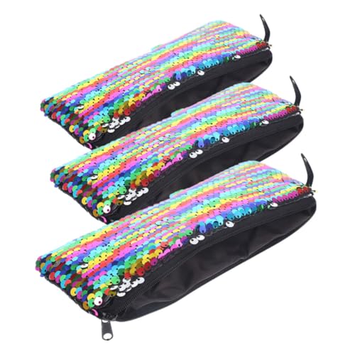 minkissy 3stücke Schminktasche Mit Reißverschluss Kleine Kosmetiktasche Für Damen Reise-Kosmetiktasche Mit Pailletten Make-up-Organizer Zum Aufbewahren Von Lippenstift Und von minkissy