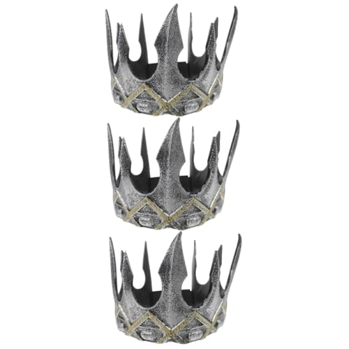 minkissy 3St Krone Haarschmuck elegante Kleidung für Männer Mädchen Kleider Retro-Helm Tiara Kopfschmuck Kleidungsdekor Jahrgang Kopfbedeckung Spielzeug Requisiten Mann schmücken Pu von minkissy