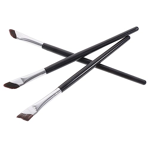 minkissy 3stücke Schräg Angled Eyeliner Pinsel Für Präzise Augen-make-up-anwendung Professionelle Augenbrauen Und Lidschattenbürsten Für Müheloses Schminken von minkissy