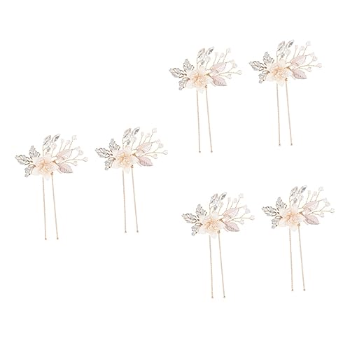 minkissy 3 pairs Crystal Wedding Rhinestone Bride Flower Pearl Pins Accessories Chopsticks Pin Accessory Shiny Party Hairpin Fork Rhinestones Floral Head Women Hair Clip Bridal Diamond von minkissy