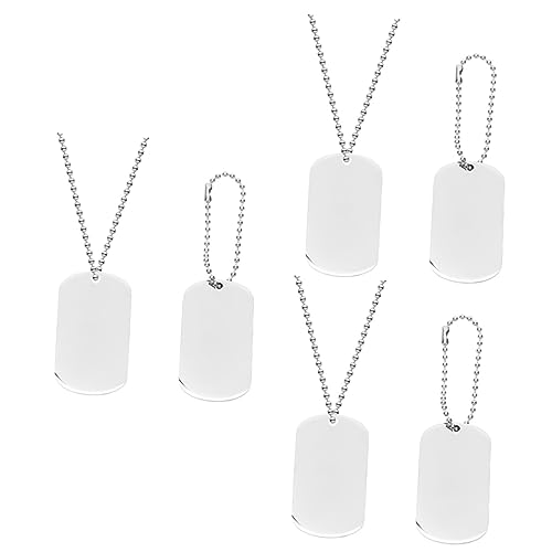 minkissy 3stücke Edelstahl Hundemarke Halskette Für Herren Doppelseitiger Gravierbar Modische Kette Für Männer Und Jungen Langlebig Und Rostfrei Als Für Alltag von minkissy