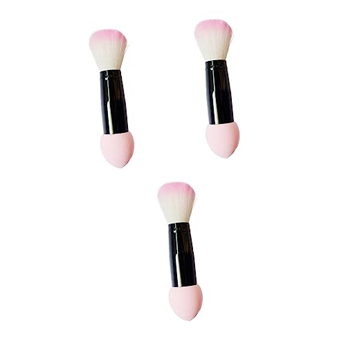 3st Doppelte Bürste Kosmetischer Blender Puff Lose Bürste Trockene Und Nasse Mixer-puffs Make-up-eierschwamm Schwämme Puffen Wellpappe Aus Seiden-nylon-wolle Polierbürste Tragbar von minkissy