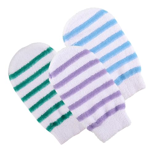 minkissy 3 stücke Handschuh Badetuch Scrub Handschuhe Koreanische Peeling Handschuh Bad Handschuhe Dusche Peeling Handschuhe Damen Handschuhe Peeling Fäustlinge zum Baden Südkorea Doppelseitige Baby von minkissy