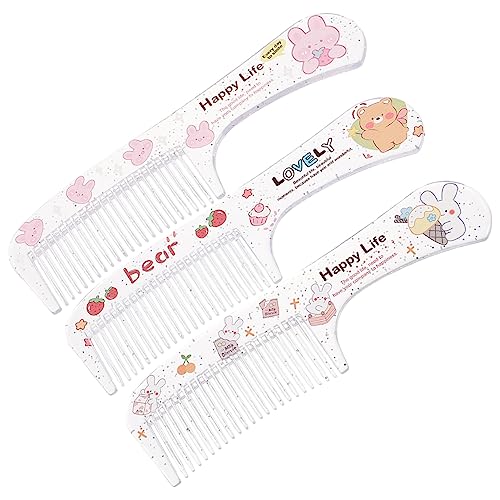 minkissy 3 stücke Nette Cartoon Kamm Dichte Zahn Kamm Japanische Weiche Mädchen Tragbare Make-up Kamm Kamm Hai Kamm Freundin Geschenk Haarbürsten für Frau Frauen Zubehör Kamm für von minkissy