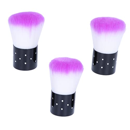 minkissy 3 x Puderpinsel Strass Make-up Pinsel Nail Art Entferner Pinsel Maniküre Pinsel Reiniger Nagel Pinsel Reiniger Make-up gebürstet Kosmetikpinsel Rouge Make-up Pinsel mit Diamant Lila von minkissy