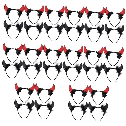 minkissy 32 Stk Stirnband Aus Teufelshorn Teufelshörner Stirnband Rot Teufelskostüm Hörner Haarschmuck Für Damen Rote Teufelshörner Halloween-haarschmuck Cosplay Stoff Kind Zubehör von minkissy