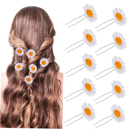 minkissy 36 Stk Kleine Chrysanthemen Haarnadel Haarschmuck Weiß Seidentuch Haarnadel Mädchen Frau von minkissy