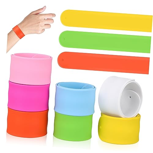 minkissy 36 Stück Teiliges Silikon Slap Armband Bunte Weiche Schnapparmbänder für Leicht und Bequem Sicher für Partys Vielseitig Einsetzbar für Outdoor und Alltag Einfache Handhabung von minkissy