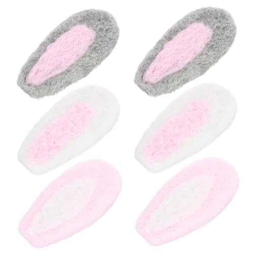 minkissy 3Paare DIY Haarspangen Zubehör Mit Hasenohren Filz Kopfschmuck Für Ostern Bastelsets Für Erwachsene Individuell Gestaltbare Haarschmuck Accessoires von minkissy