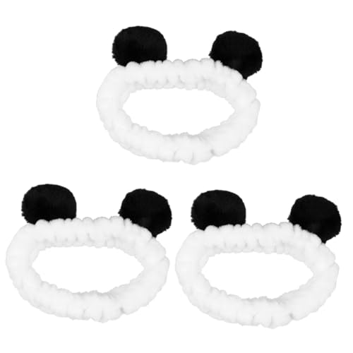 minkissy 3St Make-up-Dusche-Stirnband Waschen Sie Gesicht Stirnband niedlich Make-up-Haar Make-up-Stirnband Haarbänder frauen stirnbänder elastisches Haarband Elastizität Schal Panda Damen von minkissy