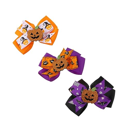 minkissy 3st Halloween Kinder Haarschmuck Accessoires Für Kleinkinder Kleinkind Halloween Schleife Haarnadel Halloween-bögen Haarnadel Haarspangen Für Schleifen Mädchen Rippe Kleidung von minkissy