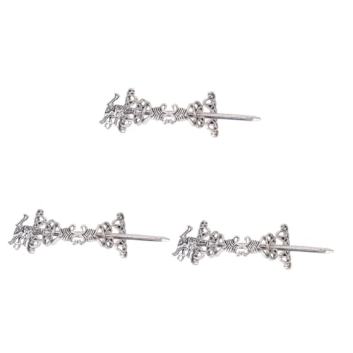 minkissy 3St Haarspangen Haarklammer Haarnadeln Wikinger-Haarstab Mädchen Herren Essstäbchen aus Metall Tiara Haarspange im Ethno-Stil Haarschmuck Popularität Kopfbedeckung schmücken Mann von minkissy