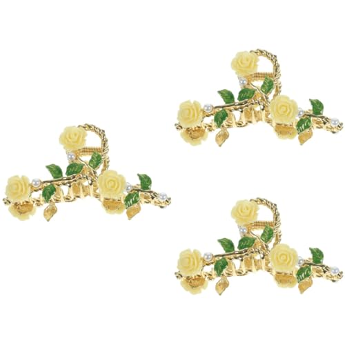 minkissy 3St Rosenblätter Klaue Clips Haarspangen Haarschmuck für Frauen Haarklammer niedliche Haaraccessoires Haarspangen für Frauen einzigartige Haarklemme Haarklemmen Krallenklammern von minkissy