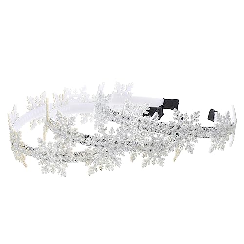 minkissy 3St Weihnachts-Schneeflocke-Stirnband Weihnachts-Haarschmuck Haarschmuck mit Schneeflocken weihnachtshaarspangen weihnachts haarspangen schöner Weihnachtskopfschmuck Harz Silver von minkissy