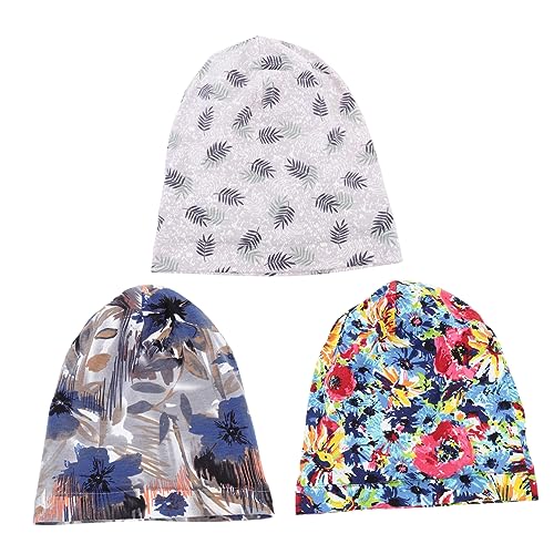 minkissy 3stücke Damen Schlafhaube Satin Teiliges Mit Großen Drucken Atmungsaktiv Und Für Nächte Pflege Frisur Und Tägliche Anwendung von minkissy