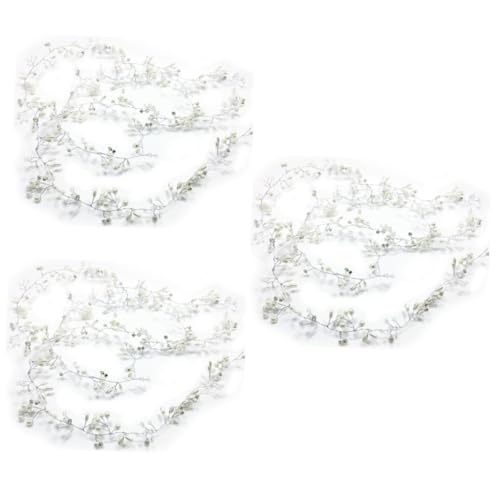 minkissy 3St damen haarbänder brauthaatschmuck Damen Haarband haarbänder für damen kopfschmuck Perlenstirnband Kopfbedeckungen für die Braut hochzeit kopfbedeckungen Kleid Haarseil von minkissy