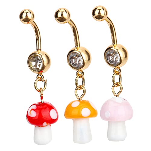 minkissy 3Stücke Bauchnabelringe Pilzform Farbenfrohe Nabelpiercings Hochwertigem Material Für Damen Passend Zu Bikinis Strandkleidung minkissy 3Stücke Bauchnabelringe Pilzform Farbenfrohe Nabelpiercings Hochwertigem Material Für Damen Passend Zu Bikinis Strandkleidung von minkissy